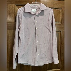 Goodfellow and Co. Men’s Red and Blue Striped Button Down Shirt, Size Large